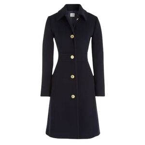 J. CREW Factory Navy Blue Wool Blend Lady Day Coat